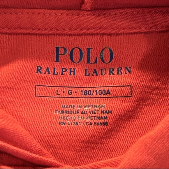 Polo Ralph Lauren Red Long Sleeve Hoodie Shirt L - Picture 3 of 10